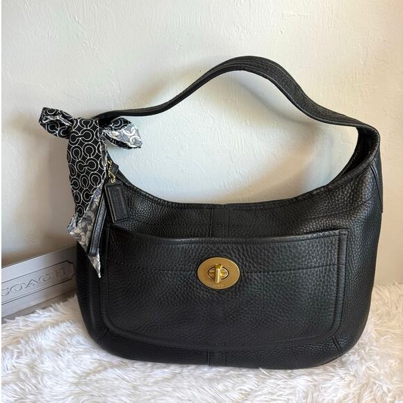 y2k COACH Ergo 11613 Black Pebbled Leather Hobo Shoulder Bag Handbag - Picture 13 of 13
